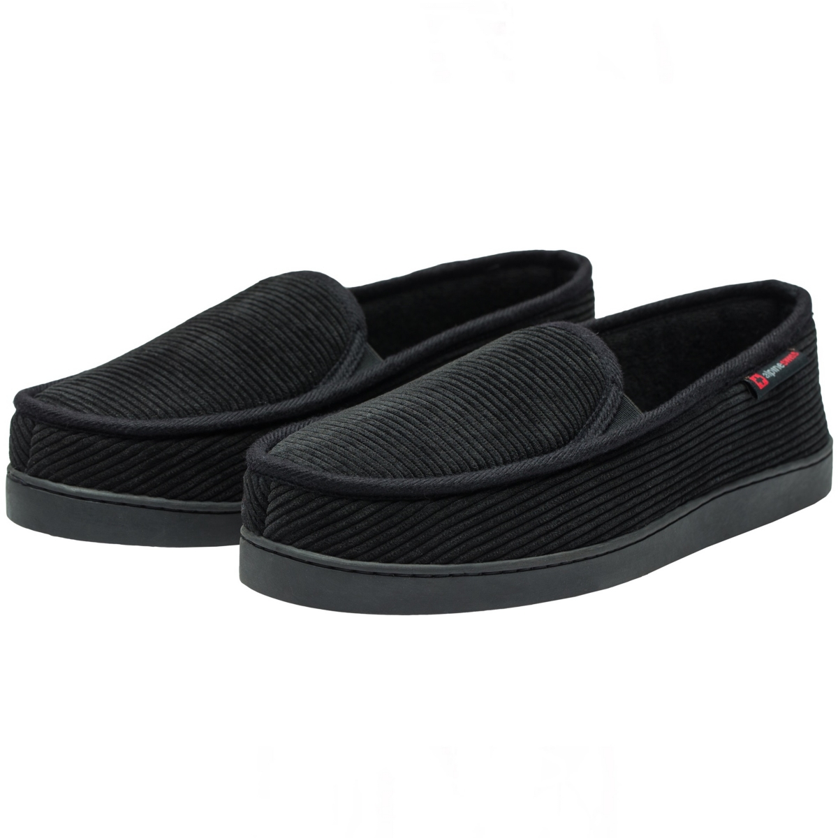 Alpine Swiss Men's Wide Slippers Steve Moccasin House Shoes Memory Foam Insole Corduroy Slip-On Terry Lining Indoor Outdoor Non-Slip Rubber Outsole