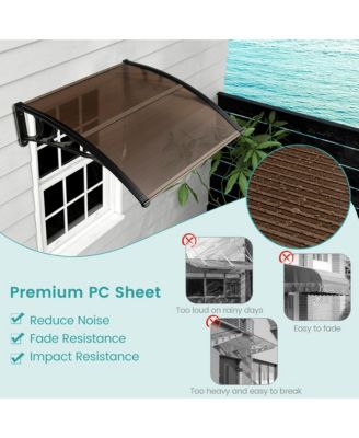 40'' x 40'' Patio Awning Canopy Outdoor Window Door Overhang Rain Snow Protection