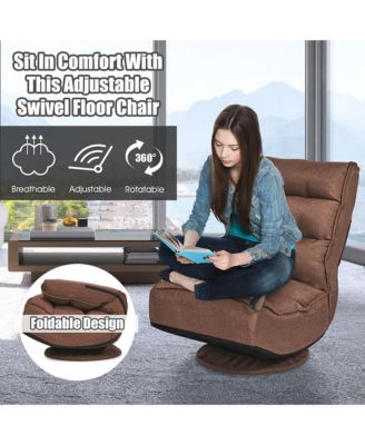 one pack Linen Gaming Chair Fabric 6-Position Folding Lazy Sofa chair