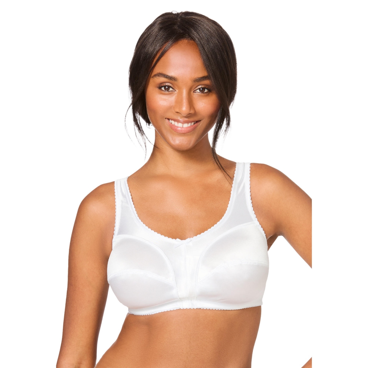Plus Size Satin Wireless Comfort Bra - Rich violet floral