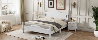 Streamdale Queen Retro Platform Bed with Slat Support