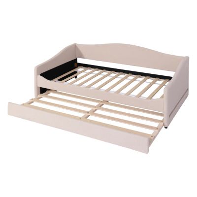 Teddy Fleece Twin Size Upholstered Daybed With Light