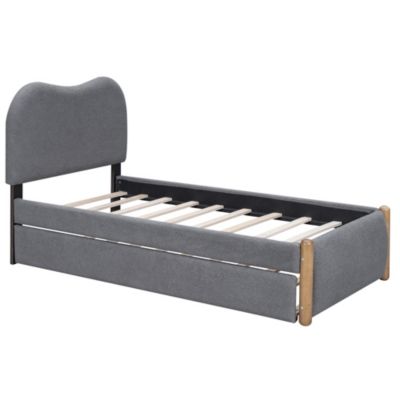 Twin Upholstered Platform Bed with Trundle