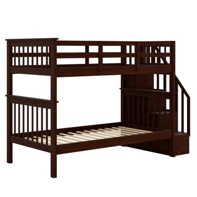 Streamdale Twin-Over-Twin Bunk Bed with Storage and Rail