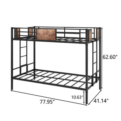 Streamdale Twin/Twin Metal Bunk Bed with Guardrail