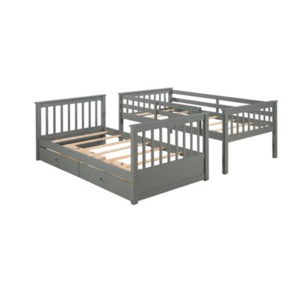 Streamdale Twin-Over-Twin Bunk Bed With Ladders And Two Storage Drawers
