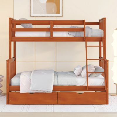 Streamdale Twin-Over-Full Bunk Bed With Ladders And Two Storage Drawers