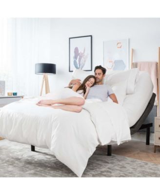 Adjustable Head & Foot Zero Gravity Massage Bed Base - with Wireless Remote, USB Ports, LED Light - Queen