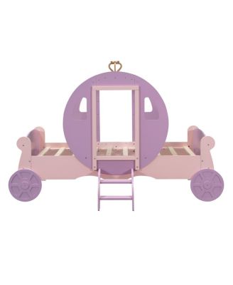 Princess Carriage Bed with Crown and Platform