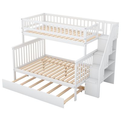 Streamdale Twin Over Full Bunk Bed With Trundle And Staircase