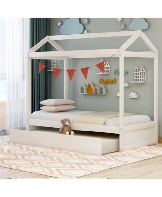 House Bed With Trundle, Can Be Decorated Twin