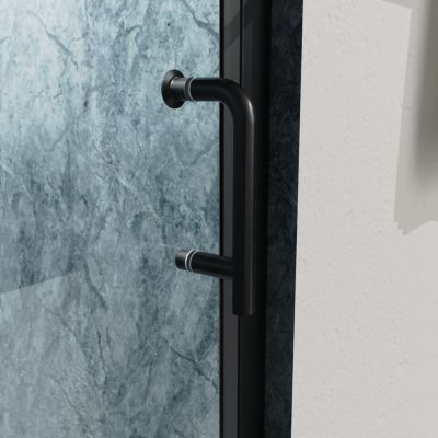 Streamdale Matte Black Pivot Shower Door with Clear Glass (32-33")