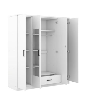 4-Door Mirror Wardrobe with shelves