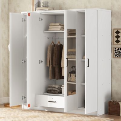 4-Door Mirror Wardrobe with shelves