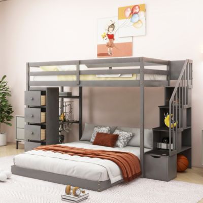Streamdale Versatile Bunk Bed with Storage and Shelves