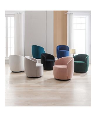 Teal Velvet Swivel Barrel Armchair