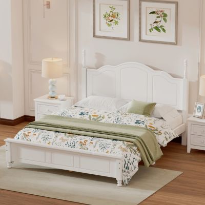 Streamdale Retro Style Queen Size Wood Bed Frame with Slat Support