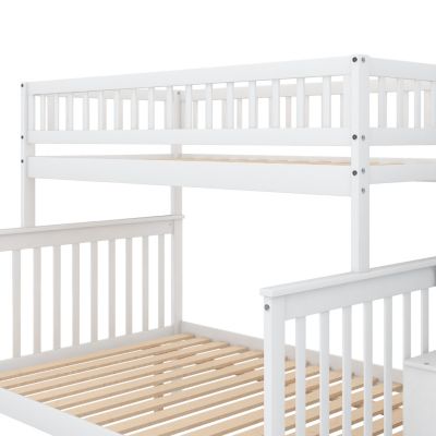 Streamdale Twin Over Full Stairway Bunk Bed With Storage