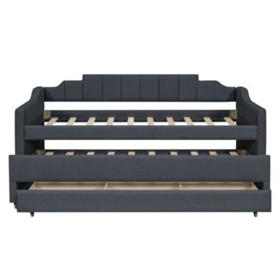 Streamdale Twin Size Upholstered Daybed With Trundle And Three Drawers