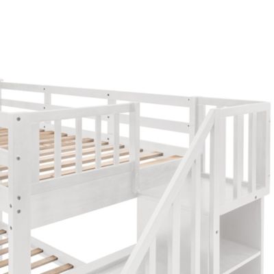 Streamdale Stairway Twin Over Full Bunk with Storage and Rail