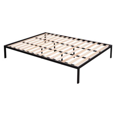 Metal Twin Over Full Bunk Bed with Shelves & Grid Panel