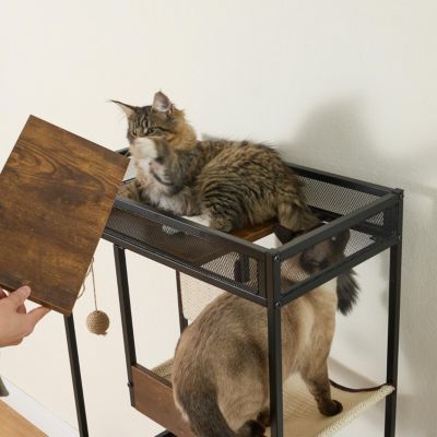 Streamdale Rustic Cat Furniture with Litter Box Enclosures