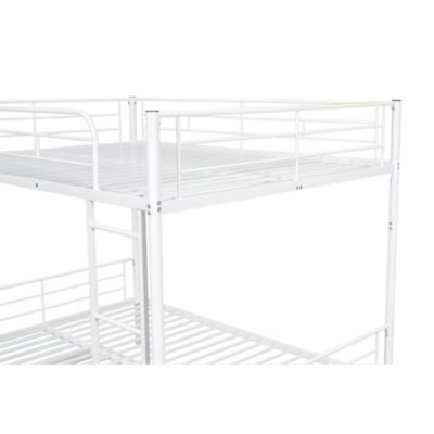 Streamdale Full Over Full Metal Bunk Bed With Trundle, Silver