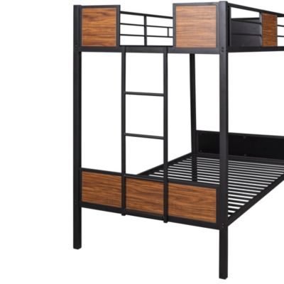 Modern Steel Bunk Bed with Safety Rail