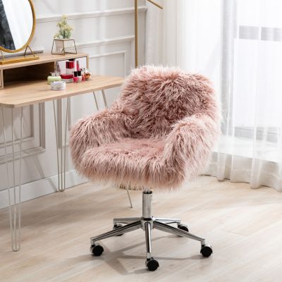 Comfy Faux Fur Office & Vanity Chair