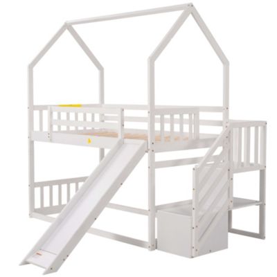 Streamdale Twin Convertible Bunk Bed with Slide and Staircase