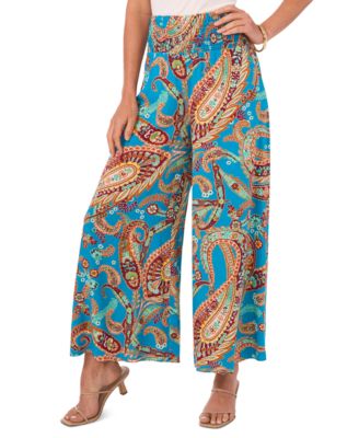 Vince Camuto - Women's Smocked-Waist Paisley-Print Pants
