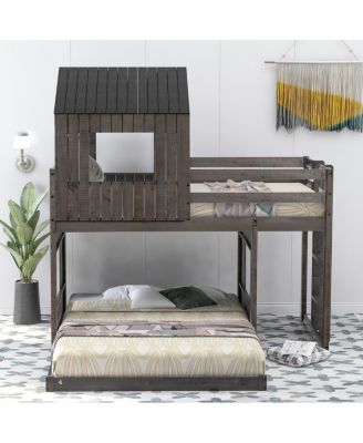Streamdale Twin Over Full Playhouse Loft Bunk Bed