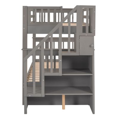 Streamdale Stairway Bunk Bed with Twin Trundle