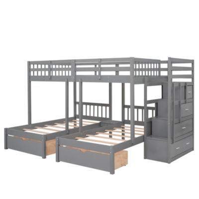 Streamdale Triple Bunk Bed with Drawers and Rails