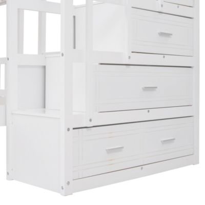 Triple Size Wood Bunk Bed with Drawers &acirc;€“ Bunk Bed
