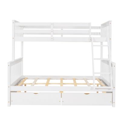 Twin-Over-Full Bunk Bed With Ladders And Two Storage Drawers