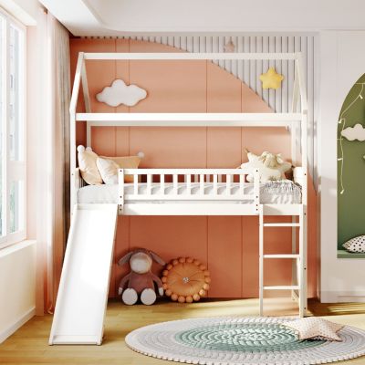 Twin Loft Bed With Slide, House Bed Frame