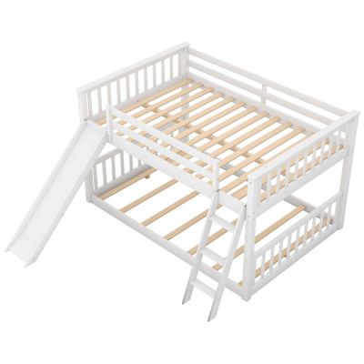 Streamdale Full Over Full Bunk Bed With Convertible Slide And Ladder