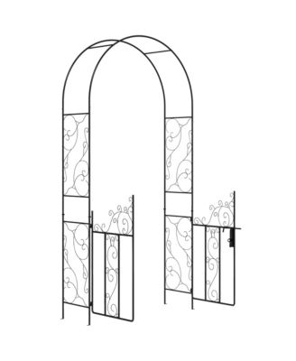 Elegant Metal Garden Arch with Gate for Gardening and Events