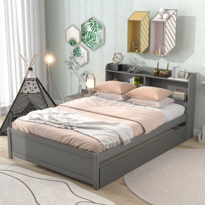 Streamdale Full Bed With Trundle, Bookcase
