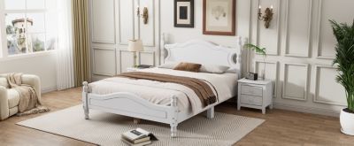 Full Size Wooden Platform Bed Frame with Slat Support