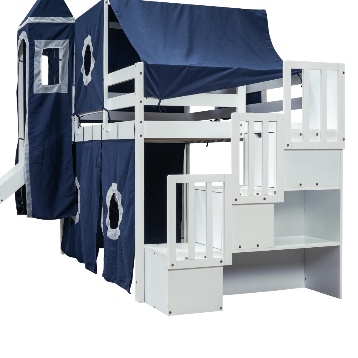 Twin Size Loft Bed With Tent And Tower