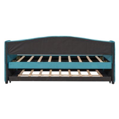 Streamdale Upholstered Daybed Sofa Bed Twin Size With Trundle Bed And Wood Slat