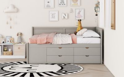 Full Size Daybed With Drawers And Shelves