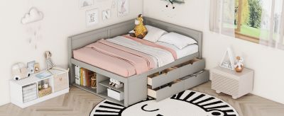 Full Size Daybed With Drawers And Shelves