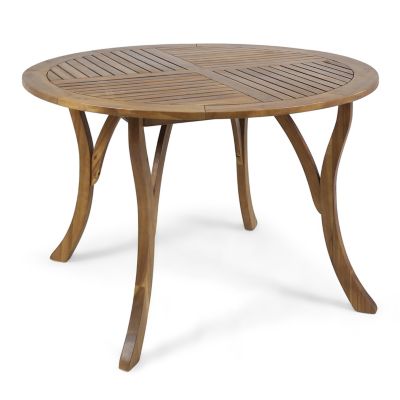Streamdale Stylish Acacia Wood Circular Patio Table with Smooth Leg Design