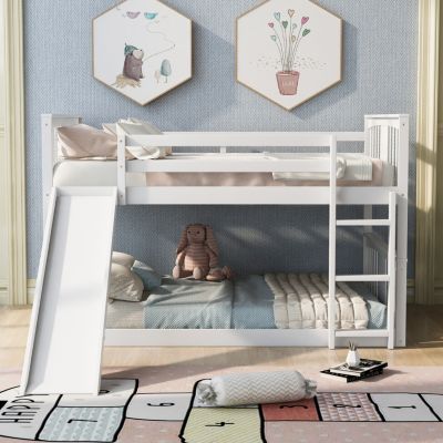 Full Over Full Bunk Bed with Ladder with Slide