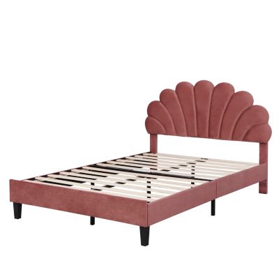 Streamdale Upholstered Platform Bed with Velvet Headboard