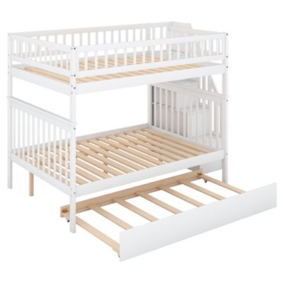 Streamdale Full Over Full Bunk Bed With Trundle And Staircase