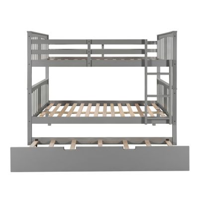 Streamdale Full Over Full Bunk Bed With Twin Size Trundle And Ladder
